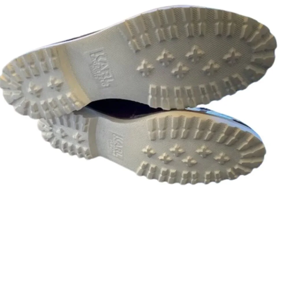 Karl Lagerfeld Patent Leather Oxford Lug Sole Loafers Burgundy 6.5M - Picture 5 of 8